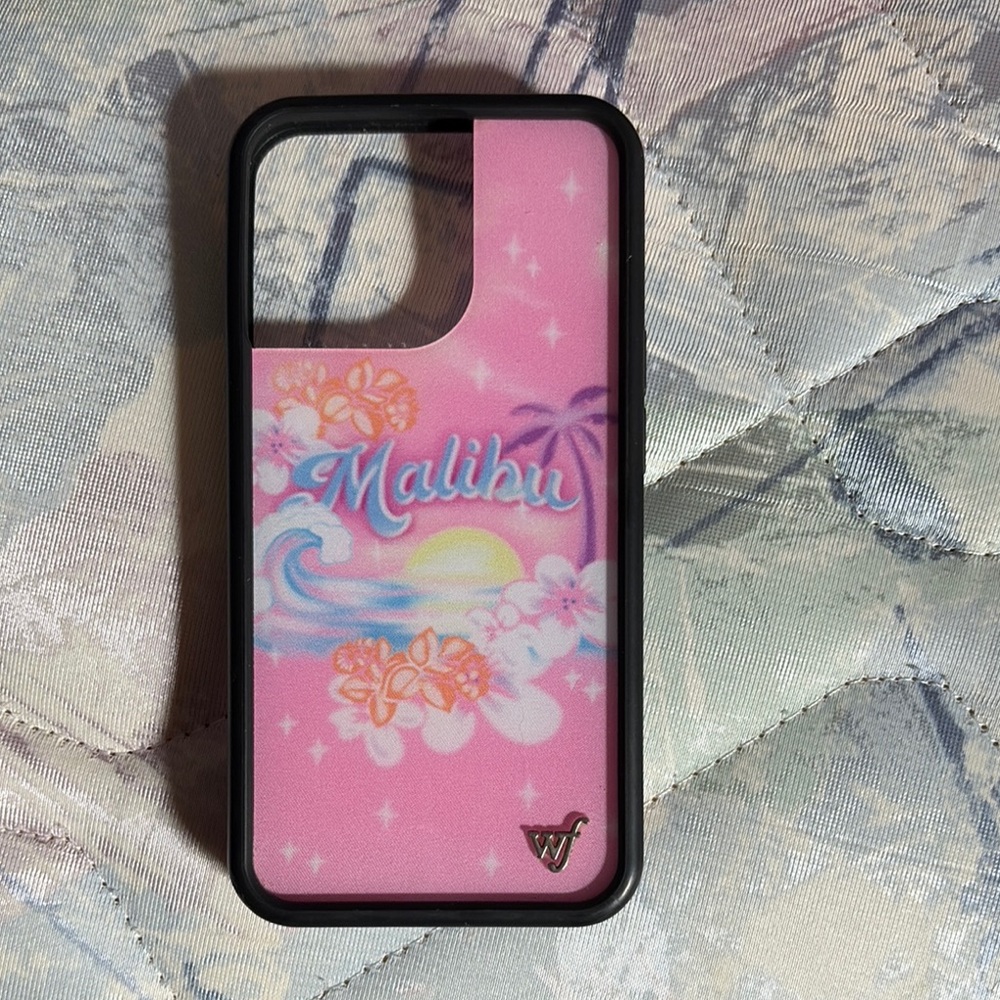 Wildflowers Pink and Black Swirl Phone Case